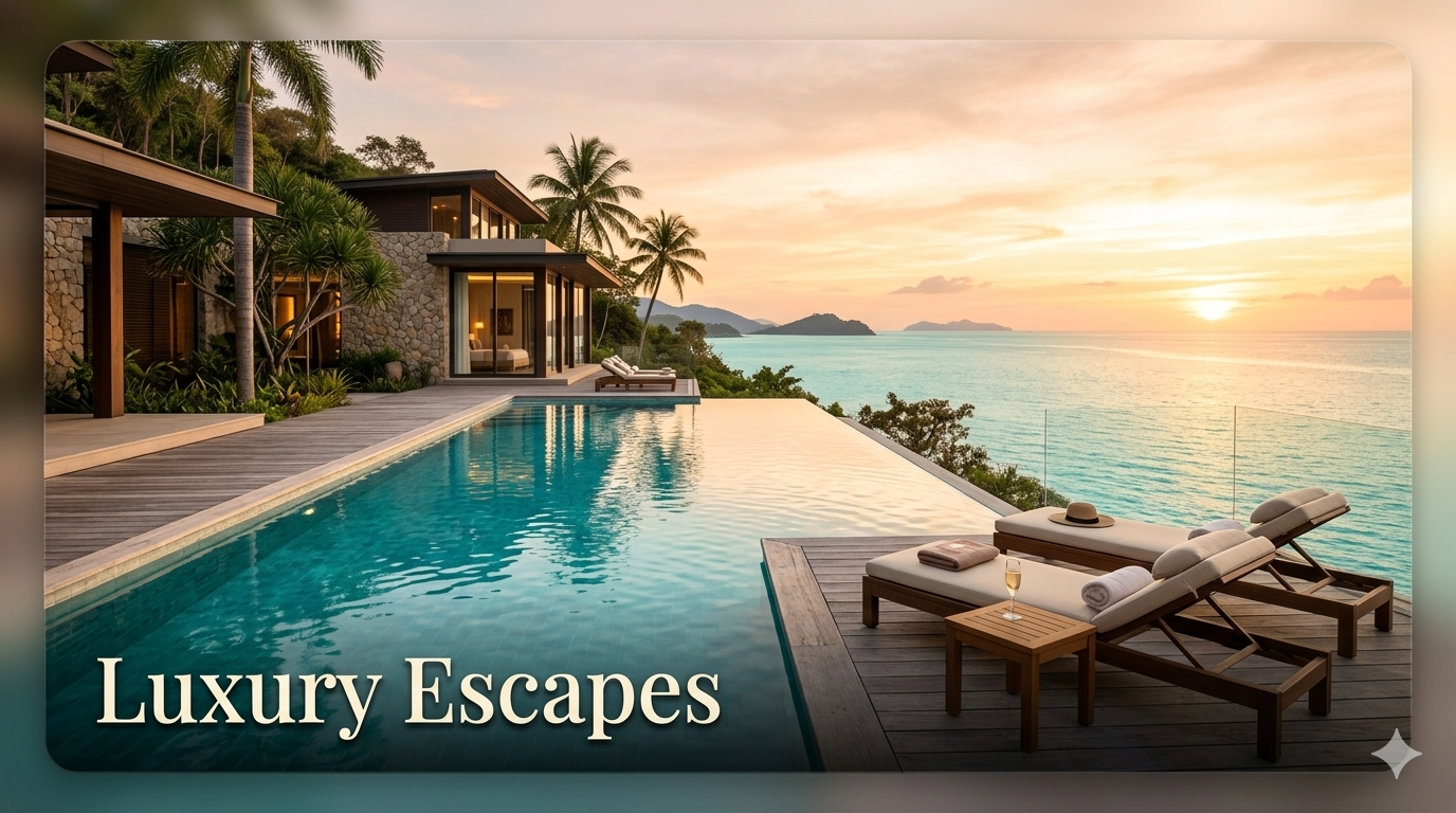 Luxury resort with infinity pool in Kerala